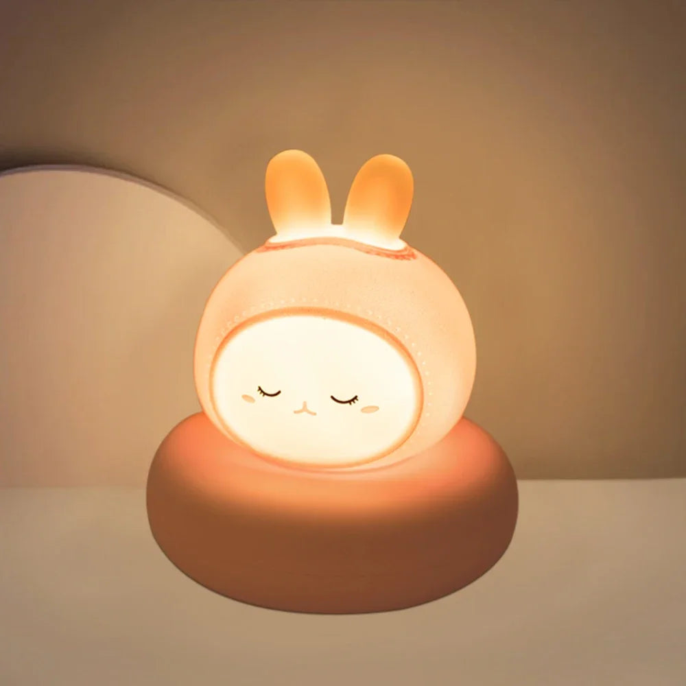 Veilleuse En Forme D'Animal Mignon, Nouveauté, 3 Niveaux, Variable, Veilleuse Pour Pépinière, Lampe De Table Rechargeable Par USB Pour L'Allaitement, Bébé En Bas Âge
