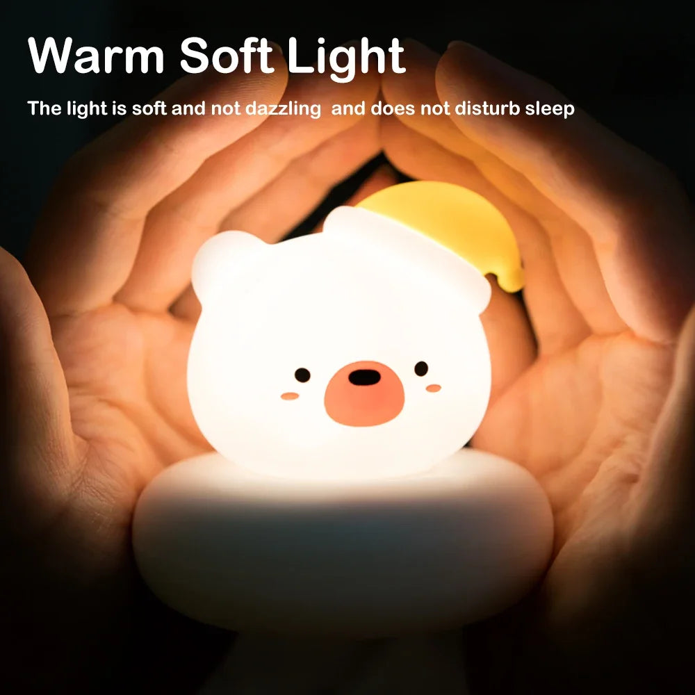 Veilleuse En Forme D'Animal Mignon, Nouveauté, 3 Niveaux, Variable, Veilleuse Pour Pépinière, Lampe De Table Rechargeable Par USB Pour L'Allaitement, Bébé En Bas Âge