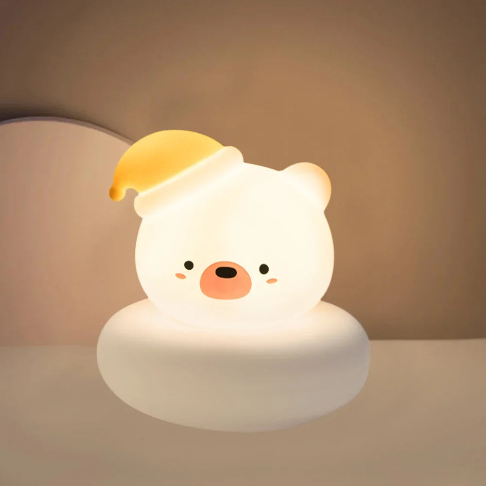 Veilleuse En Forme D'Animal Mignon, Nouveauté, 3 Niveaux, Variable, Veilleuse Pour Pépinière, Lampe De Table Rechargeable Par USB Pour L'Allaitement, Bébé En Bas Âge