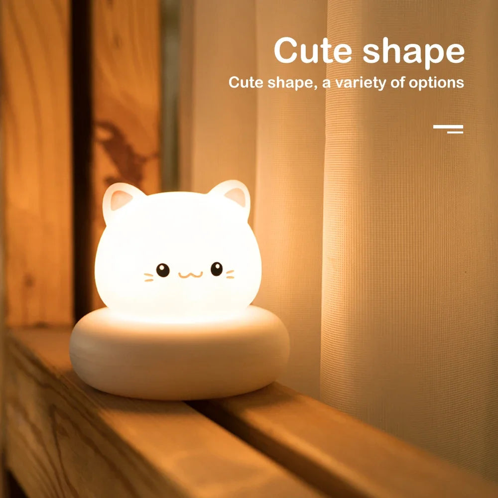 Veilleuse En Forme D'Animal Mignon, Nouveauté, 3 Niveaux, Variable, Veilleuse Pour Pépinière, Lampe De Table Rechargeable Par USB Pour L'Allaitement, Bébé En Bas Âge