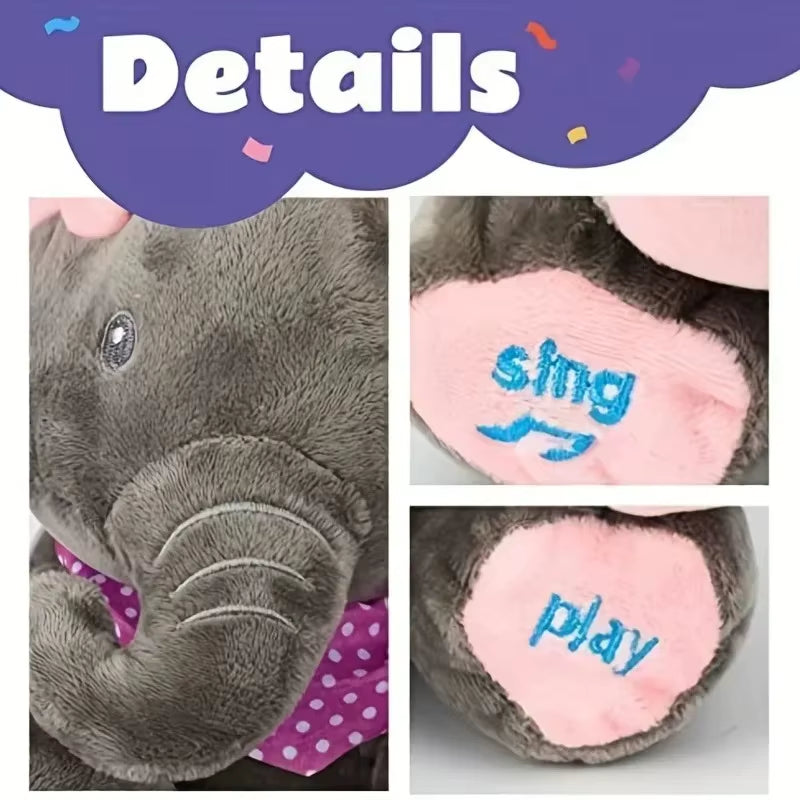 Jouets D'Éléphant Animés En Peluche, Éléphant Chantant Avec Oreilles, Jouet En Peluche Électrique Mobile, Jouet Animal En Peluche Mignon, Cadeau Pour Bébé