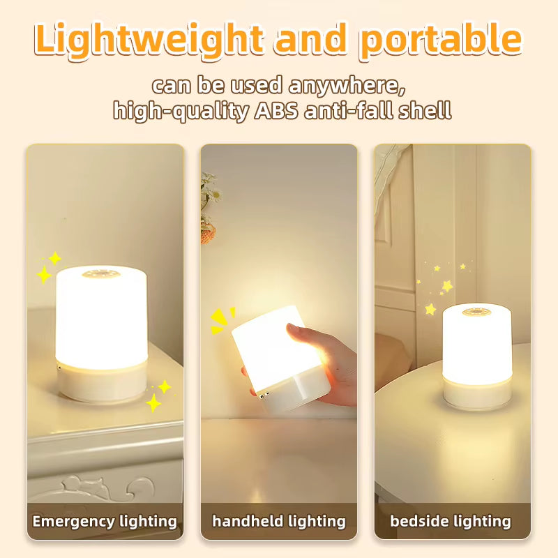 Table Lamp Night USB LED Lamp with Switch Rechargeable Lights for Kitchen Hallway Closet Bedroom Home Night Light Three Colors