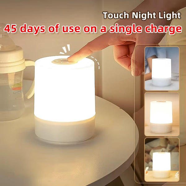 Table Lamp Night USB LED Lamp with Switch Rechargeable Lights for Kitchen Hallway Closet Bedroom Home Night Light Three Colors