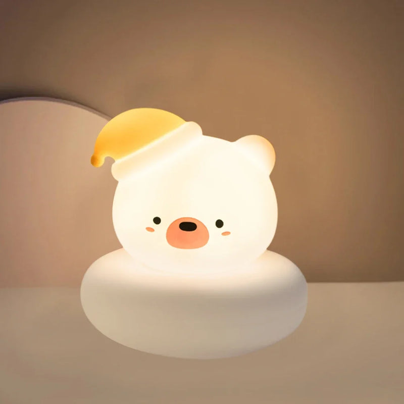 Veilleuse En Forme D'Animal Mignon, Nouveauté, 3 Niveaux, Variable, Veilleuse Pour Pépinière, Lampe De Table Rechargeable Par USB Pour L'Allaitement, Bébé En Bas Âge