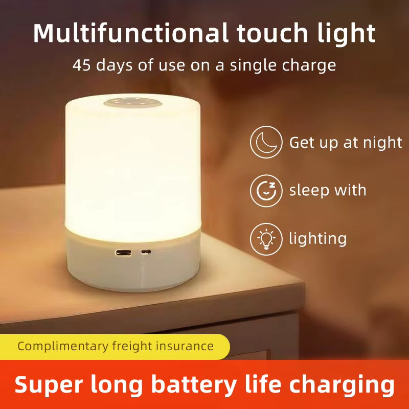 Table Lamp Night USB LED Lamp with Switch Rechargeable Lights for Kitchen Hallway Closet Bedroom Home Night Light Three Colors